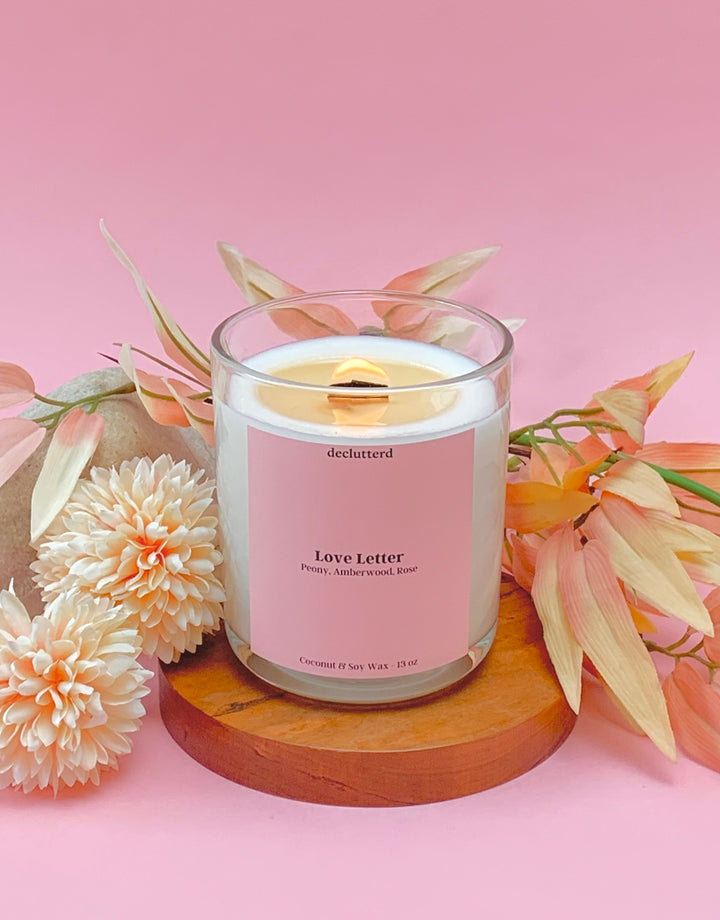 Love Letter Wood Wick Candle, Lifestyle Shot