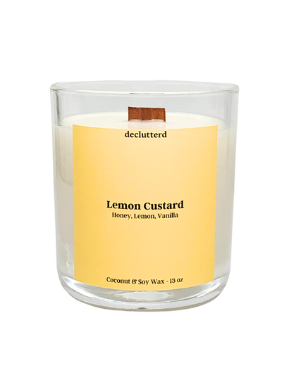 Lemon Custard Wood Wick, Front Side