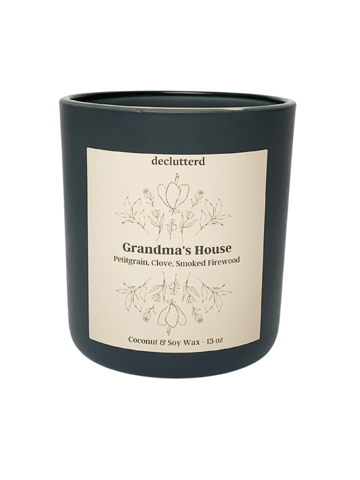 Grandma's House Wood Wick Candle, Front Side
