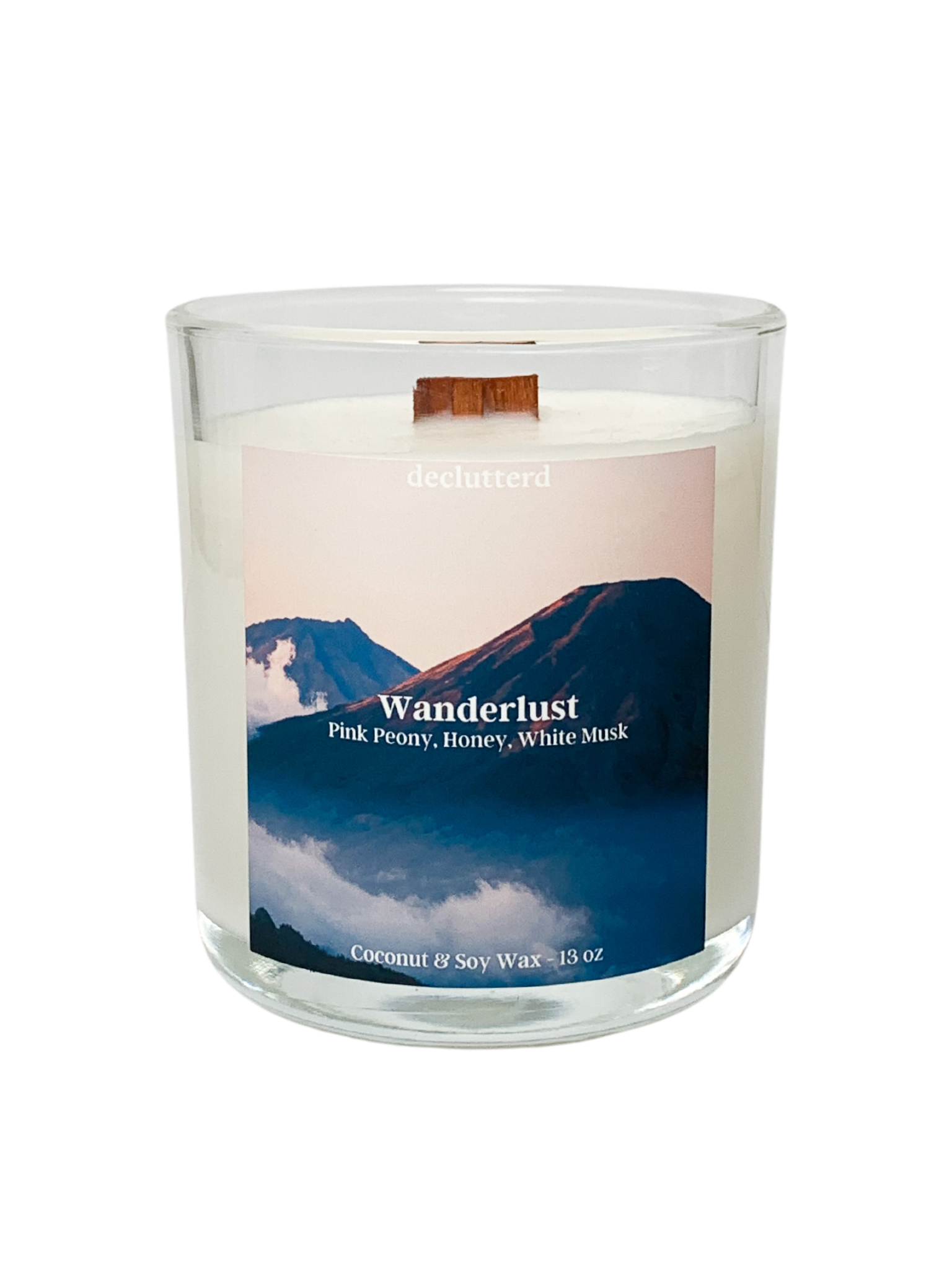Wanderlust Wood Wick Candle, Front Side