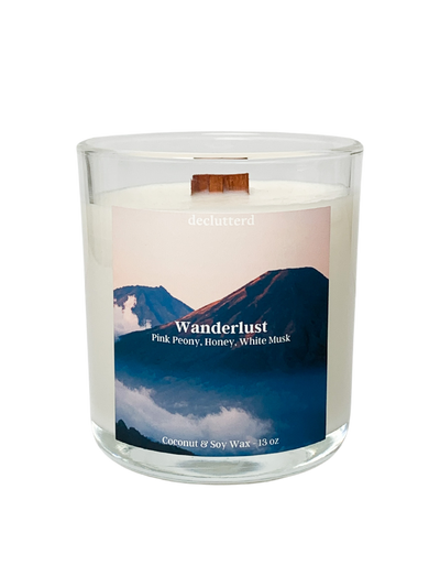 Wanderlust Wood Wick Candle, Front Side