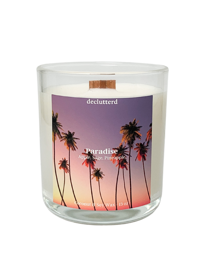 Paradise Wood Wick Candle, Front Side