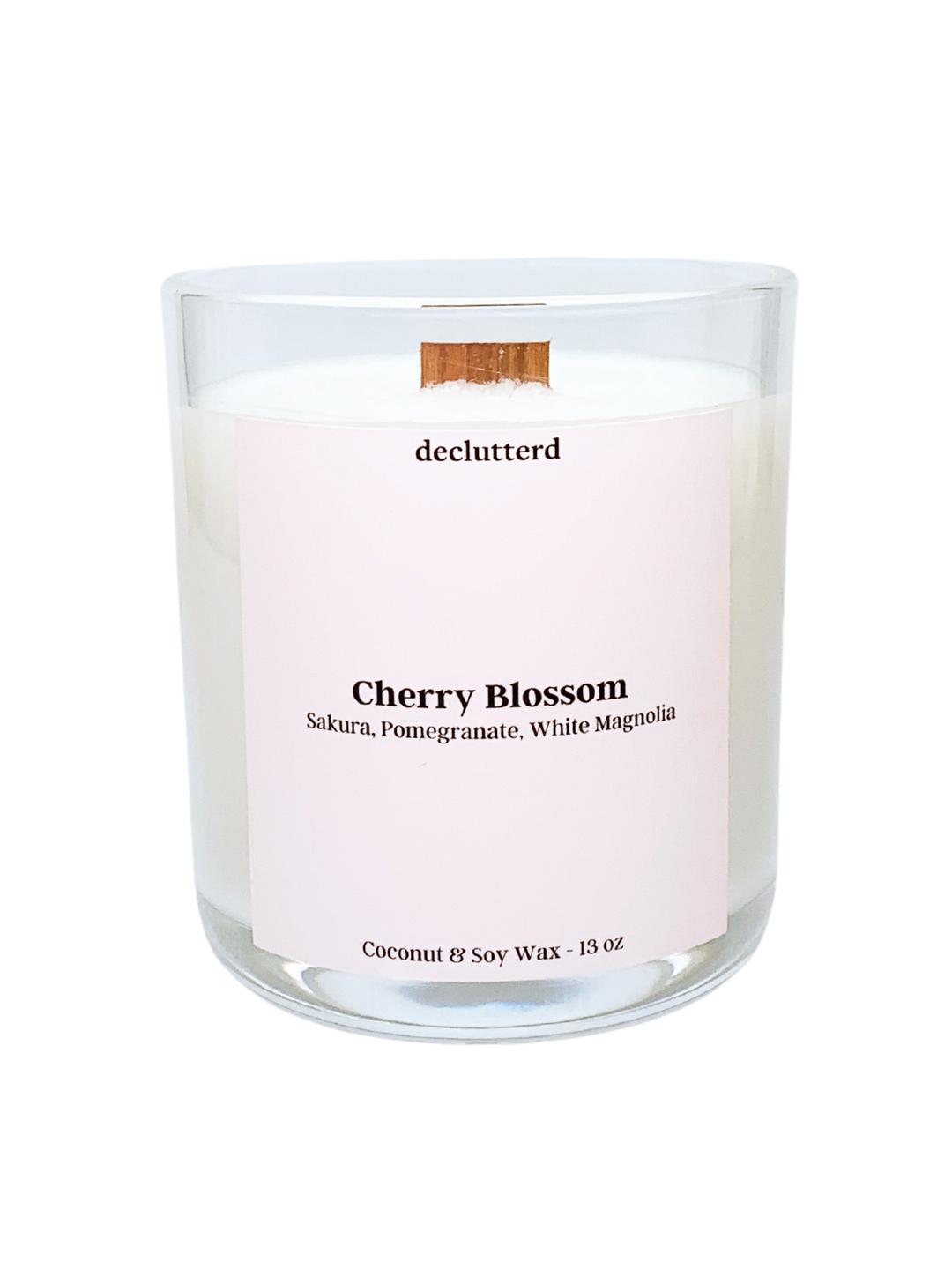 Cherry Blossom Wood Wick Candle, Front Side