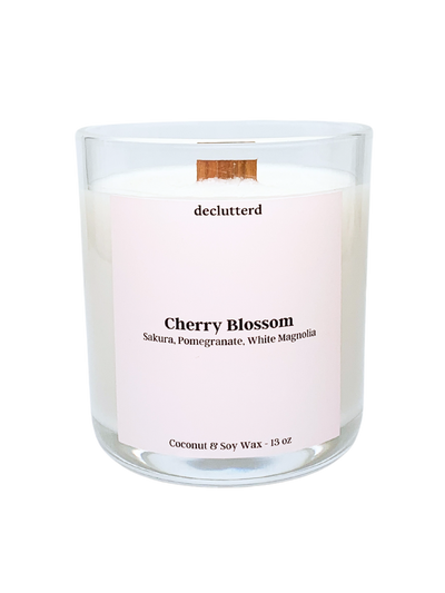 Cherry Blossom Wood Wick Candle, Front Side
