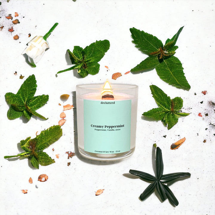 Creamy Peppermint Wood Wick Candle