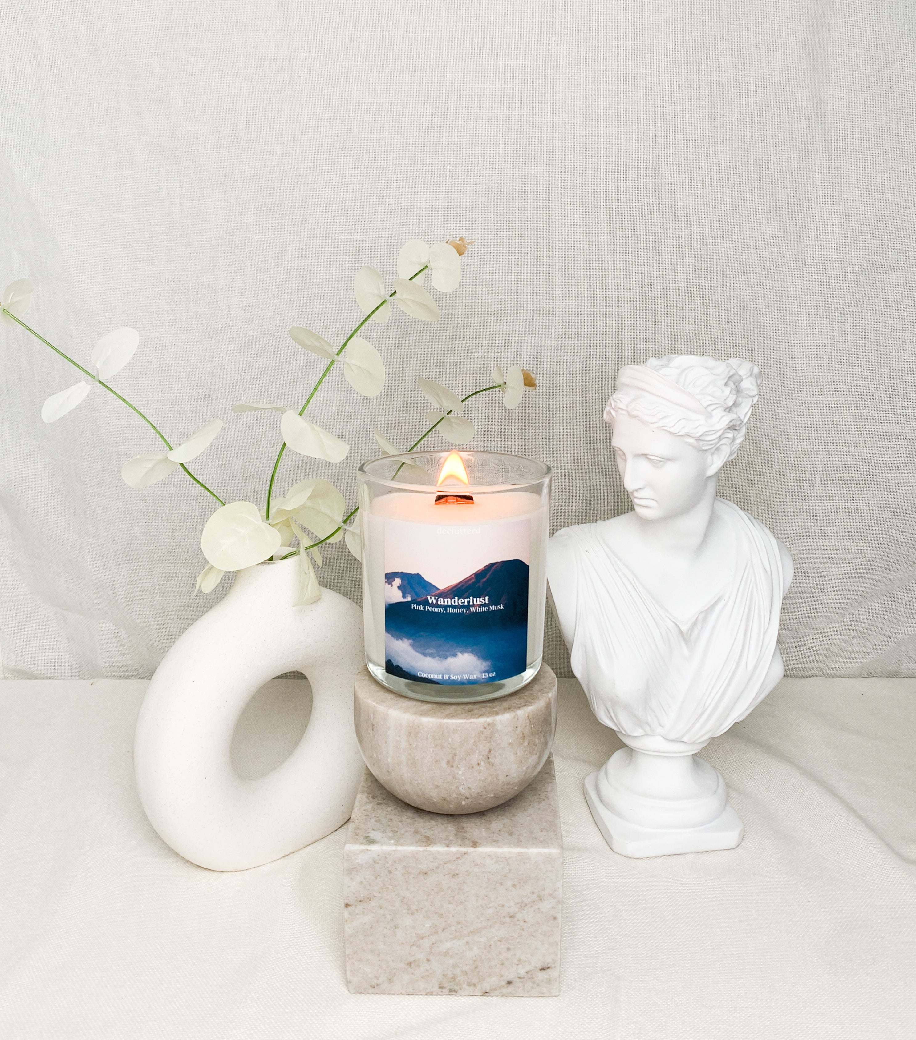 Wanderlust Wood Wick Candle, Lifestyle Shot