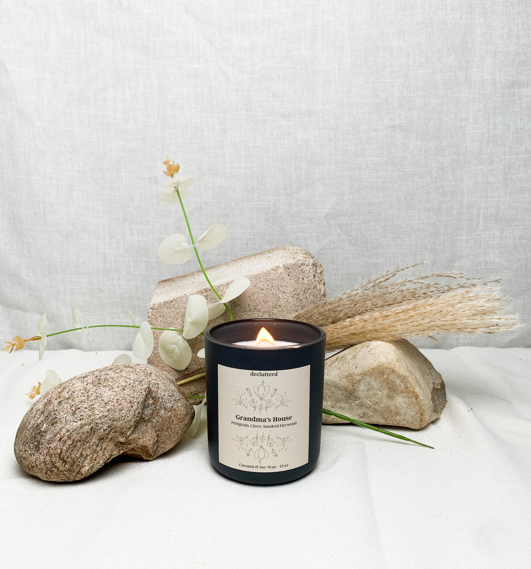 Grandma's House Wood Wick Candle, Lifestyle Shot