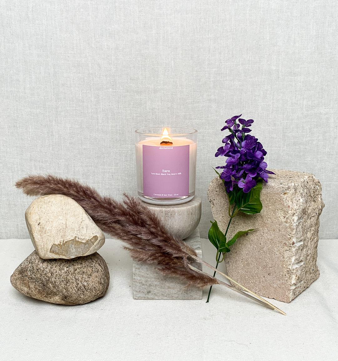 Taro Wood Wick Candle, Lifestyle