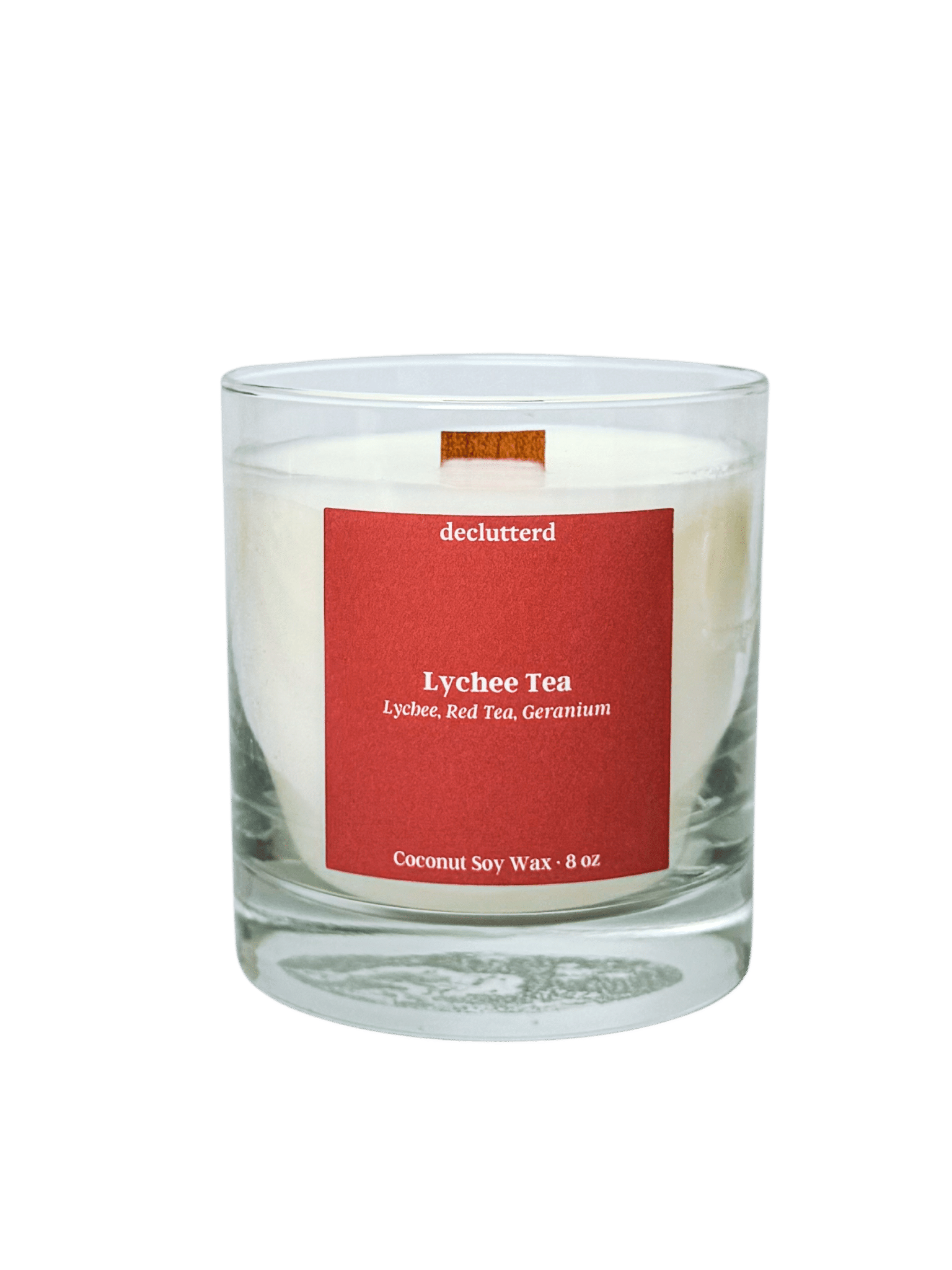 Lychee Tea Wood Wick Candle declutterd