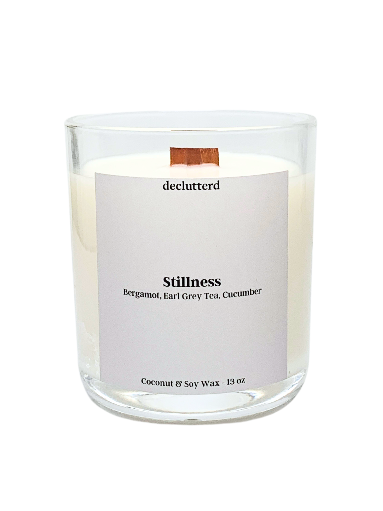 Stillness Wood Wick Candle, Front Side