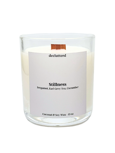 Stillness Wood Wick Candle, Front Side