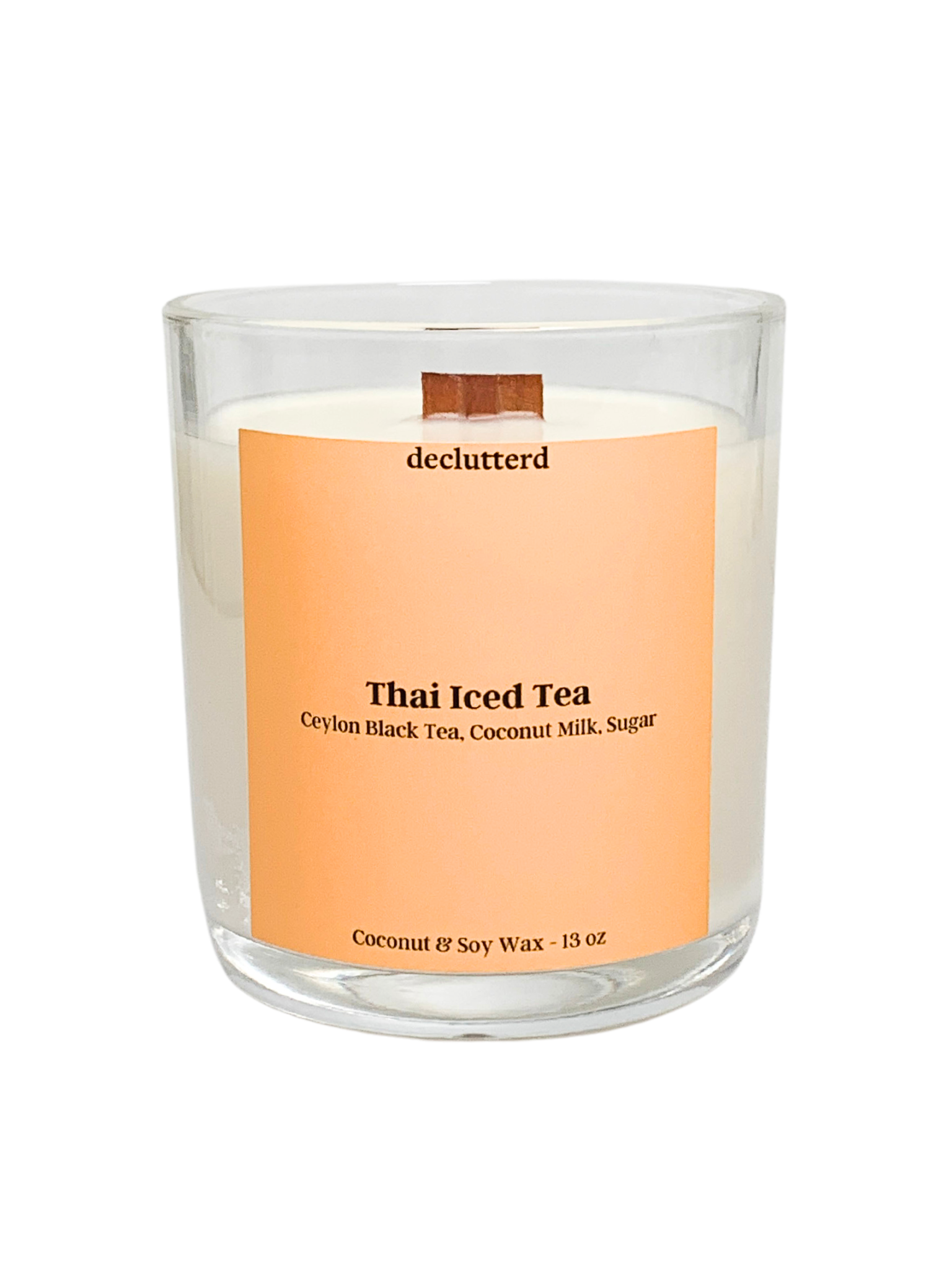 Thai Iced Tea Wood Wick Candle, Front Side