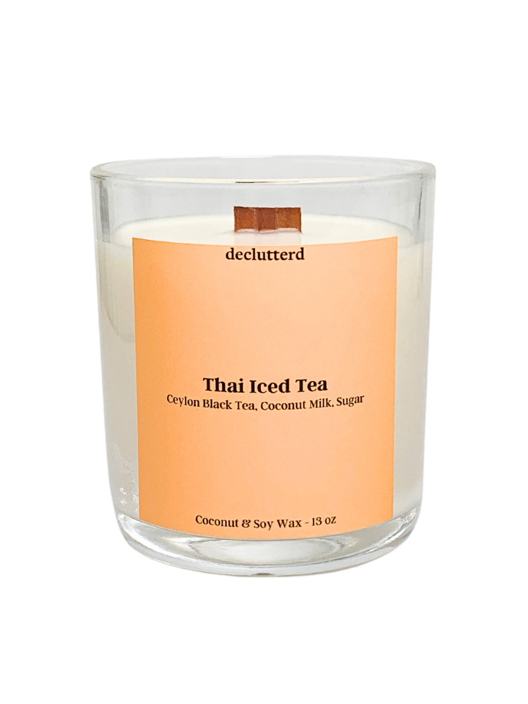 Thai Iced Tea Wood Wick Candle, Front Side