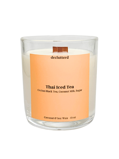 Thai Iced Tea Wood Wick Candle, Front Side