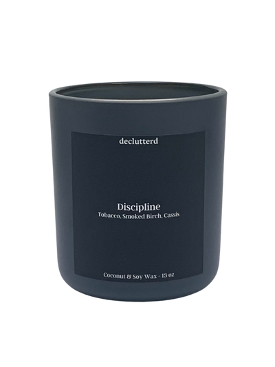 Discipline Wood Wick Candle, Front Side
