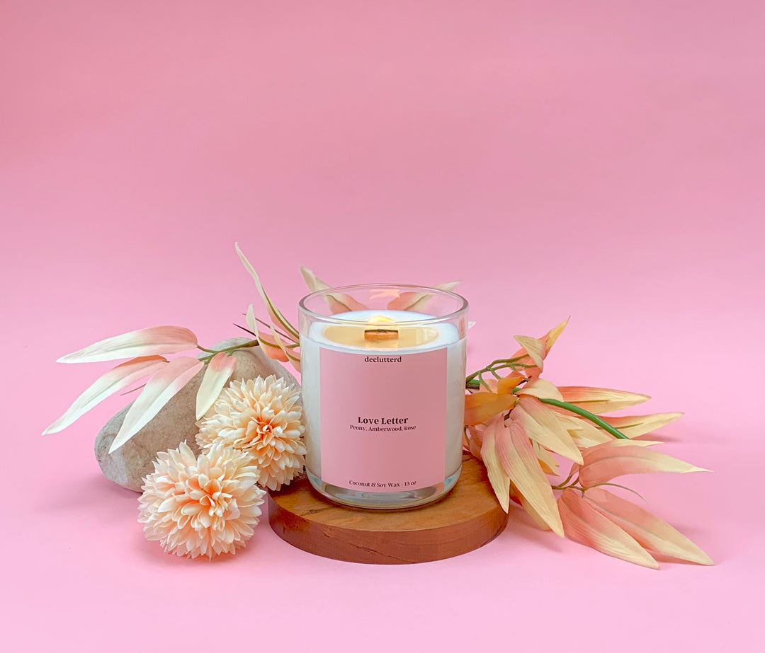 Love Letter Wood Wick Candle, Lifestyle Shot 2