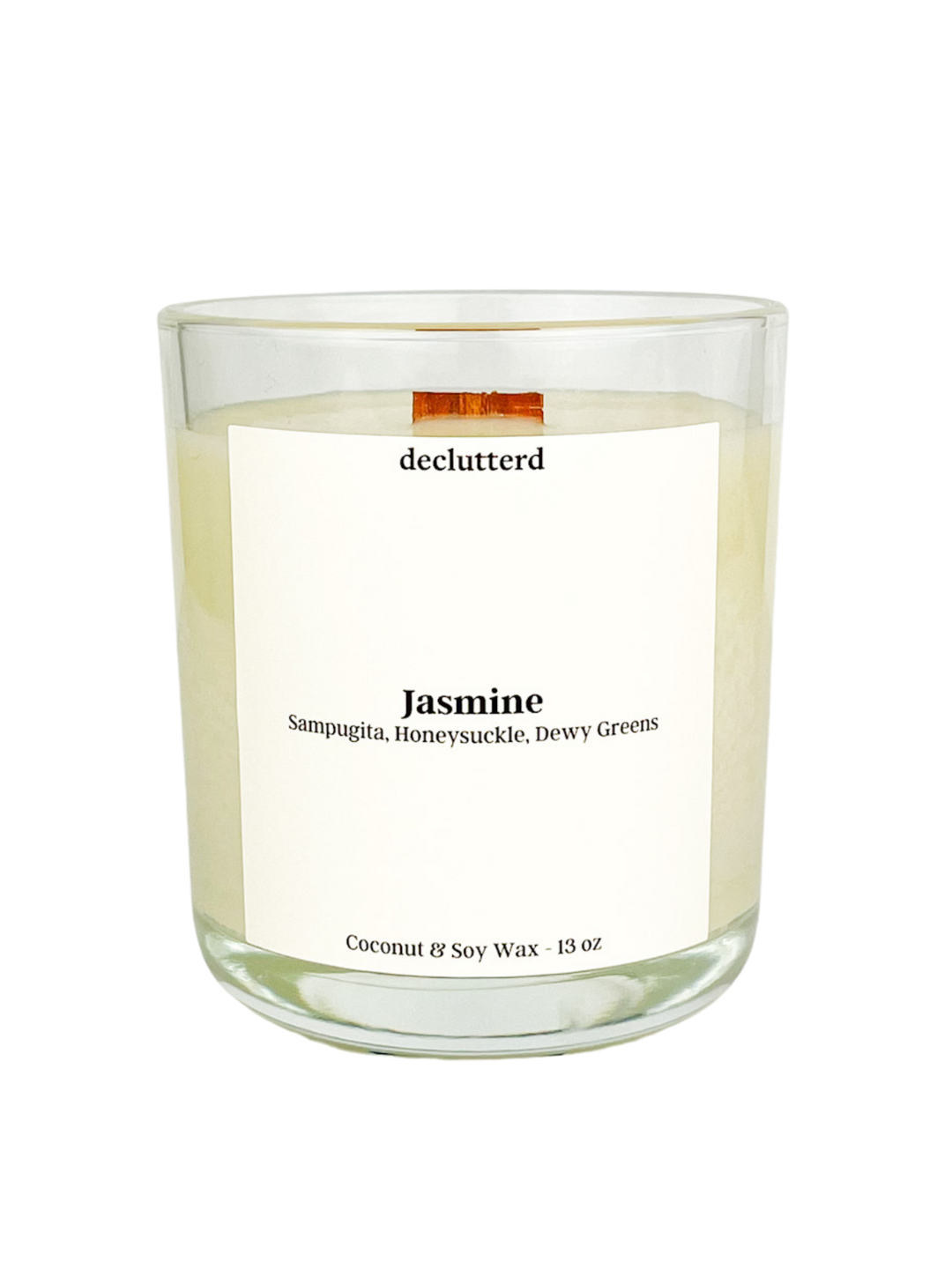 Jasmine Wood Wick Candle, Front side