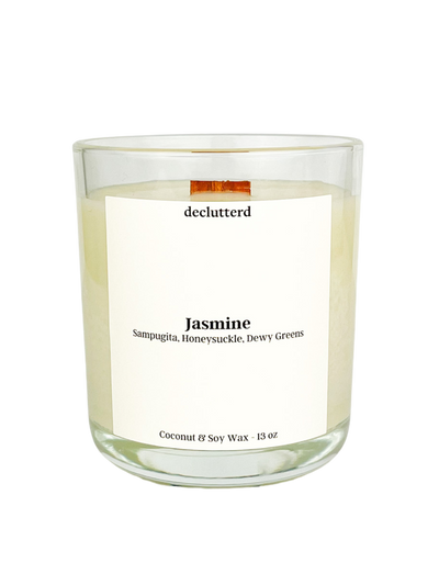 Jasmine Wood Wick Candle, Front side