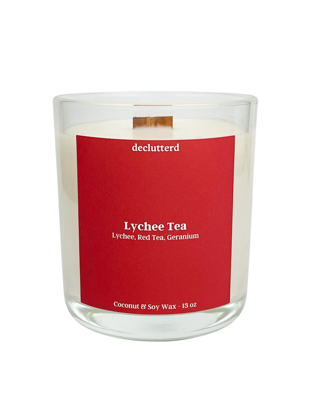 Lychee Tea Wood Wick Candle, Front Side