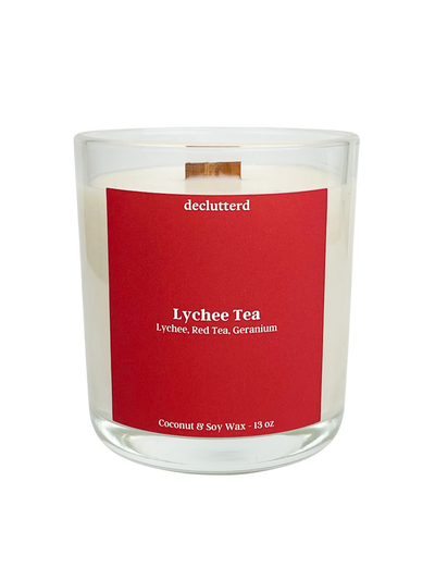 Lychee Tea Wood Wick Candle, Front Side